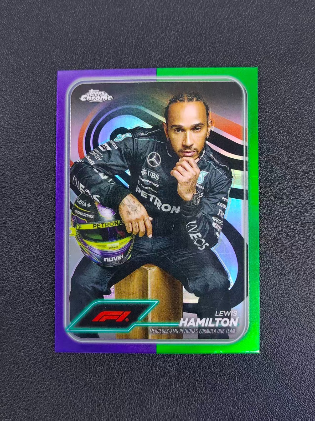 2024 Topps Chrome Formula 1 F1 Lewis Hamilton Purple/Green Refractor#6 CXY