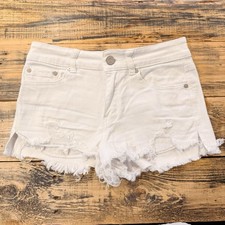 Indigo Rein White Distressed Shorts