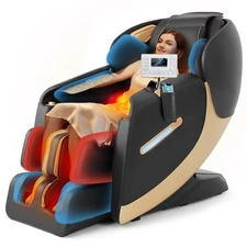 Full Body Zero Gravity Massage Chair Shiatsu Recliner SL-Track Knee Heat,12Modes