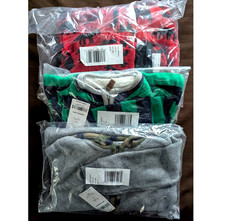 Carters Sleepwear Lot of 3 Boy 18 Months Stripes, Animals, Red, Green, Gray, Pjs