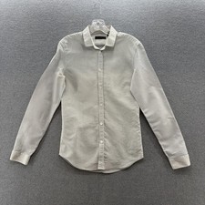 Burberry Dress Shirt Mens 15 38 Cream Stripe Cotton Mulberry Silk Slim Fit Italy