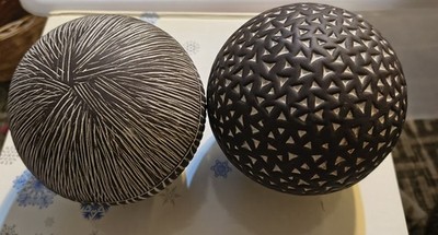 Two  Large Decorative Spheres Balls