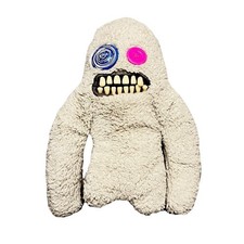 Fuggler Sasquoosh Ugly Monster Plush with Teeth Funny Yeti 9" Retired Grey