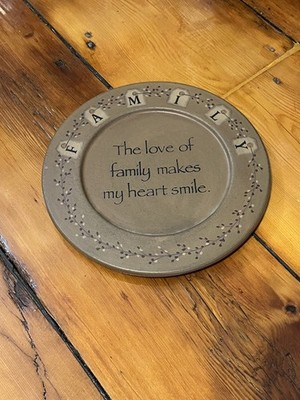 Barbara Lloyd Hearthside Collection Family Plate Primitive Home Decor 9.5 Inches