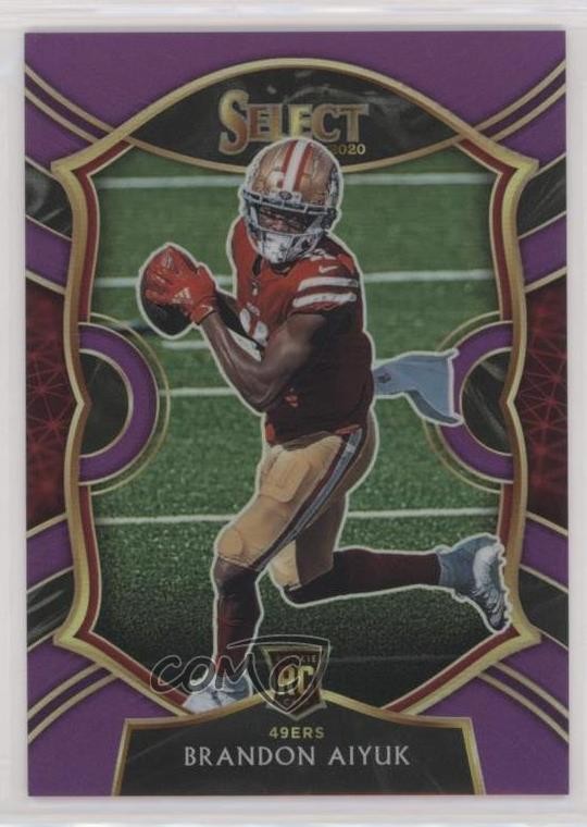 2020 Panini Select Concourse Purple Prizm 54/75 Brandon Aiyuk #66 0we5