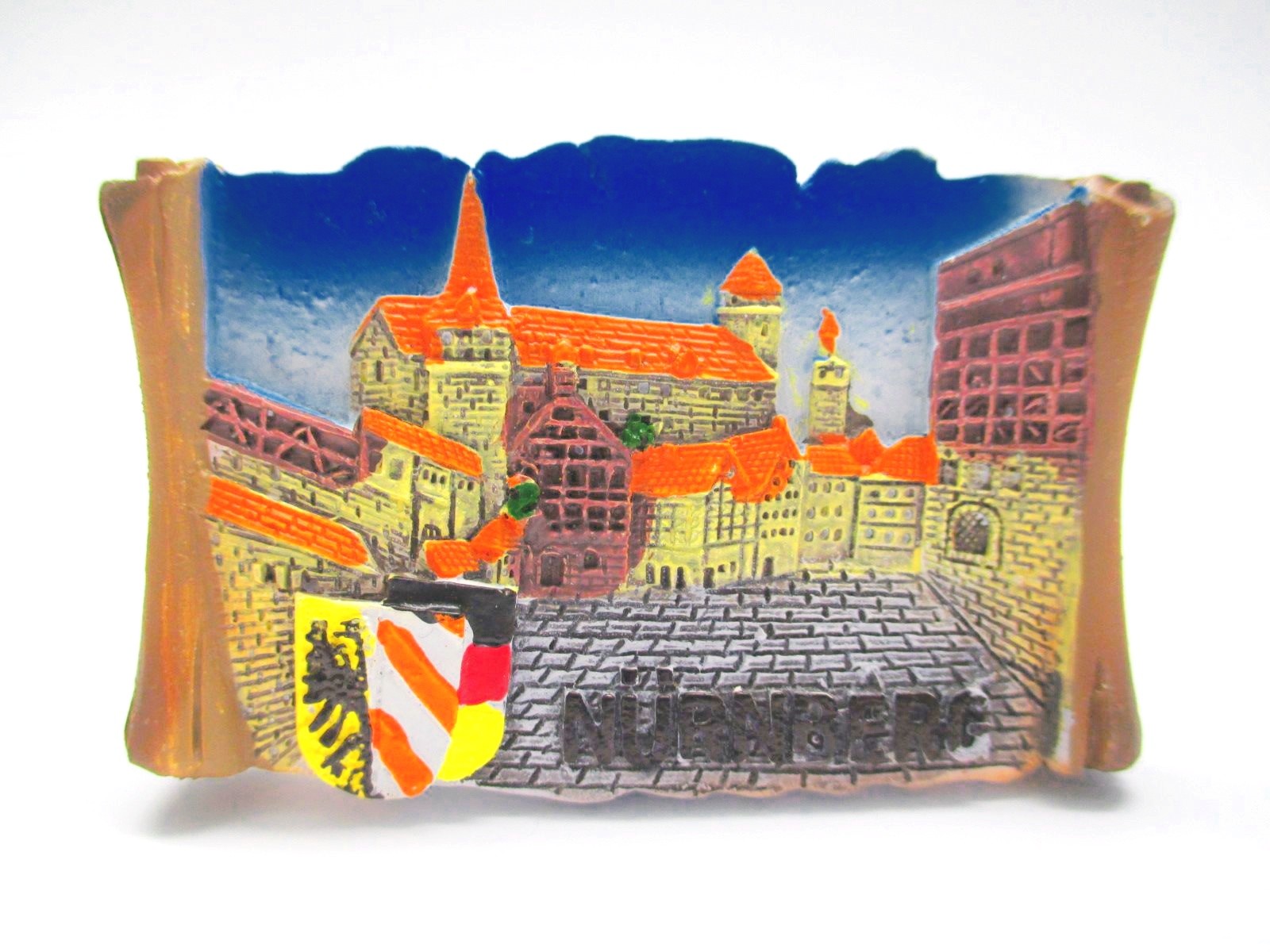 Nuremberg poly magnet Germany souvenir city view coat of arms church