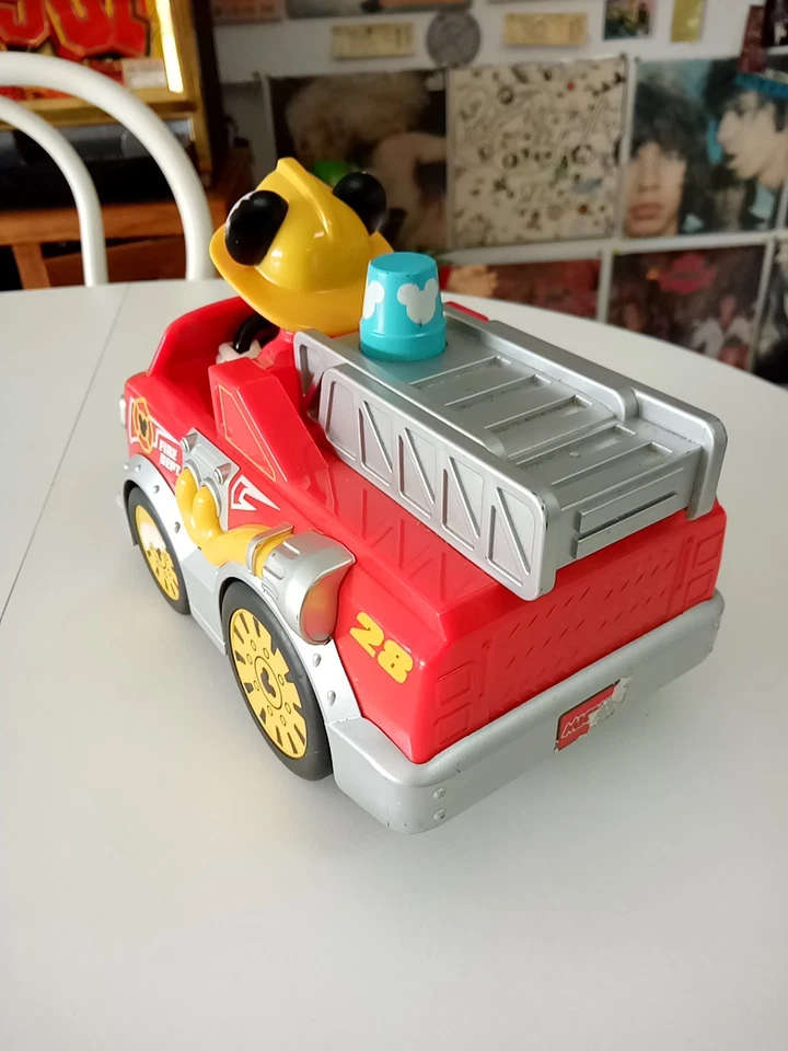 2020 Disney Mickey Mouse Junior Fire Truck RC No Remote Control & Untested As-Is - Image 4 of 4