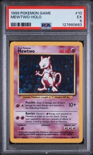 1999 Pokemon Game Base PSA 5 Mewtwo Holo #10