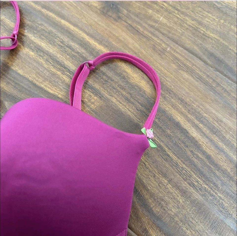 Sujetador Y2K Betsy Johnson Rosa Caliente Talla 34C Acolchado Con Aros Foto 3 de 4