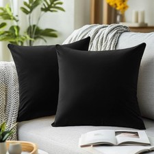 QUORGVES Black Pillow Covers 22x22 Inch Pack of 2 Velvet Throw Pillow Covers