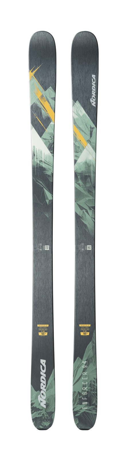Nordica Enforcer 94 Men's All-Mountain Skis, Black/Orange/Green, 179cm MY26