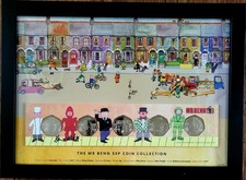 2021 MR BENN 50P BU COIN COLLECTION SET FRAMED SIGNED LTD EDITION.