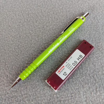 Vintage rOtring Tikky F 0,5 Druckbleistift, hellgrün, 1980er Germany