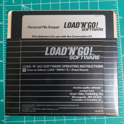 PERSONAL FILE KEEPER PROGRAM COMMODORE 64 C64 5.25'' INCH FLOPPY  C128