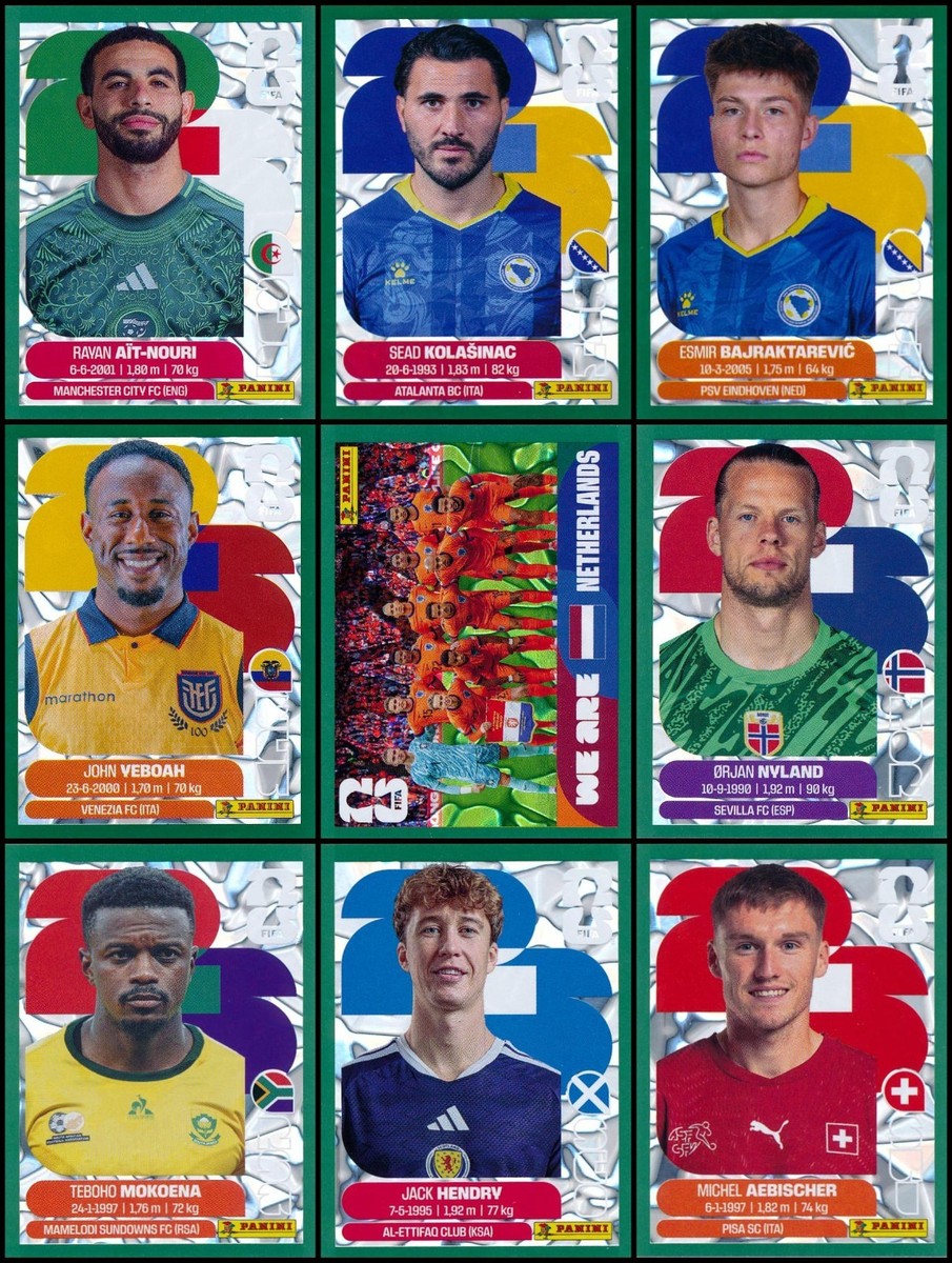 Panini World Cup 2026 ステッカー バラ売り Panini World Cup 2026 Green Crumple Parallel Stickers - Choose
