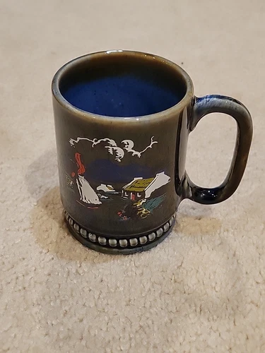 Vtg Wade Irish Coffee Mug Cup Shamrock Ireland Cabin In Countryside Scenic Woods