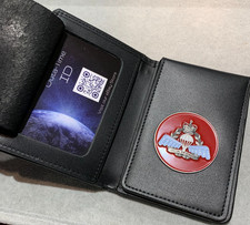 Leather ID Card & Badge Wallet - SAS Special Air Service "Para Wings Insignia"