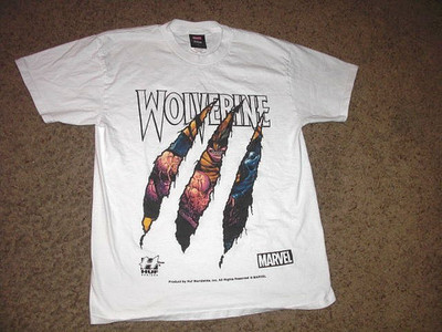 Marvel Wolverine Shirt Men's M White HUF Claw Graphic T-Shirt Comic Book Logan