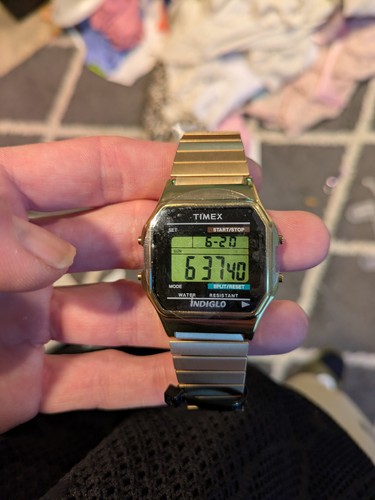 Timex Men's T78677 Classic Digital Gold Watch New