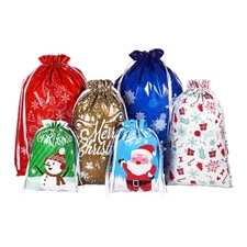 30PCS Christmas Drawstring Bags Kit Assorted Styles Holiday Packaging Bags Pa...
