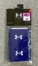 Under Armour Performance Wristbands Blue Sweatband Gym Moisture Wicking Comfort
