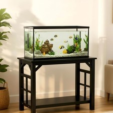 20 Gallon Aquarium Stand Solid Wood Fish Tank Stand with Storage Shelf Heavy