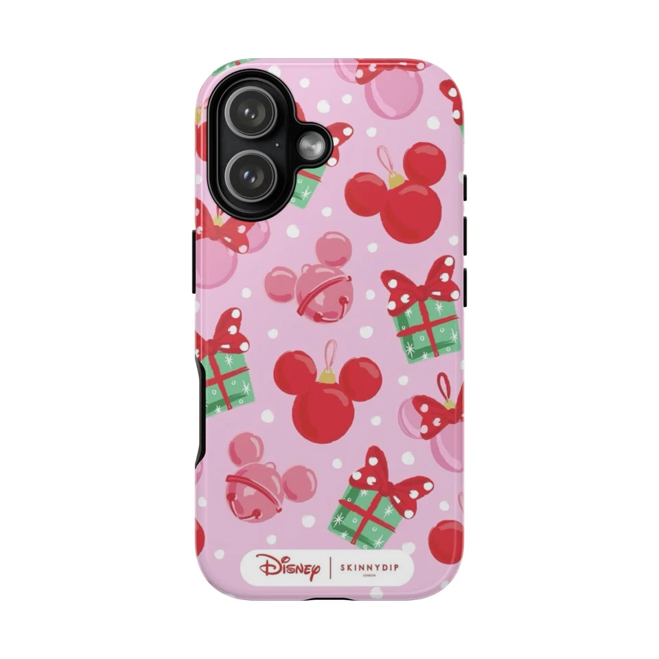 Funda de teléfono rosa Mickey Minnie Navidad para iPhone 11-17, linda cubierta de regalo Foto 4 de 4