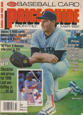 Sports Collectors Digest Baseball Card Price Guide Monthly March 1991 Clemens