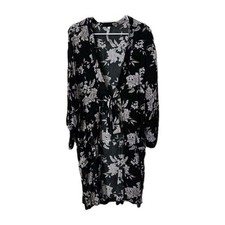 Spiritual Gangster Maya Kimono Top Shirt Black Floral One Size