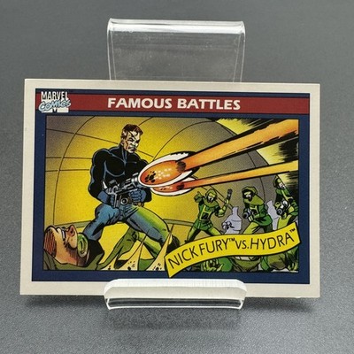 1990 Marvel Comics Famous Battles #107 Nick Fury vs Hydra Trading Card NM/M