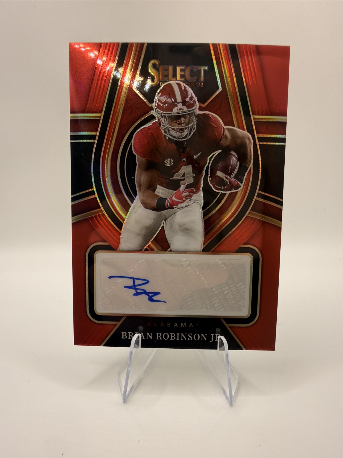 Brian Robinson Jr. Panini Select Draft Picks Rookie Signatures #RSBRO Red