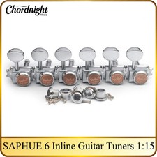 SAPHUE 6 Inline Guitar Lock String Tuners 1:15 Vintage Guitar Locking Tuning
