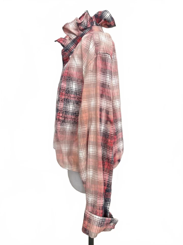 升级版 J.Crew 法兰绒格子纽扣带褶皱领 | 一种 🔥 — 第 3/4 张图片