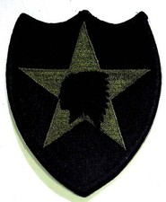 Vintage 2nd Infantry Division Patch Star Silhouette Shield