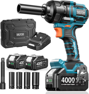 Impact Wrench 886 Ft-Lbs(1200N.M), 1/2 High Torque Impact Gun with 21V 2X4.0Ah B