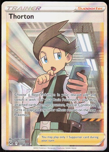 Thorton (Full Art) 195/196 Holofoil Ultra Rare SWSH11: Lost Origin NM Pokemon