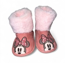 Disney Minnie Mouse Furry Slipper Pink Boots Girls 7/8