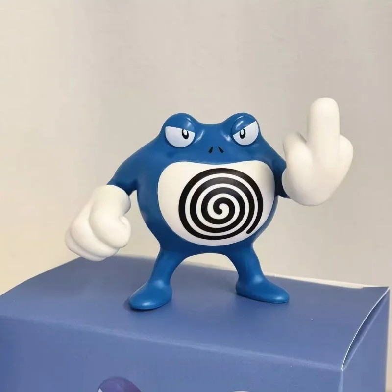 Poliwrath 7cm PVC Figura Anime Pokemon Dedo Medio Rudo Modelo Juguete Coleccionable