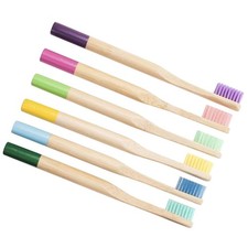6 PCS Kids Extra Soft Toothbrush Toddler Bamboo Handle Children Toothbrushes