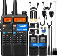 2PK Baofeng UV-5R PRO UHF Dual-Band FM Ham Portable Two-way Radio Walkie Talkie