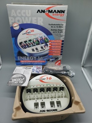 Ansmann Energy 16 Battery Charger   New Old Stock, Box Opened Contents Unused