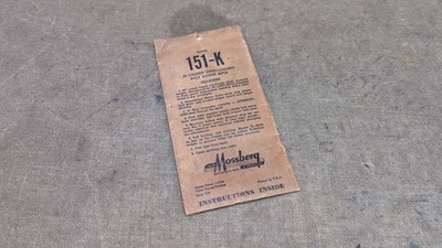 Mossberg Model 151k Owners Manual,  paperwork