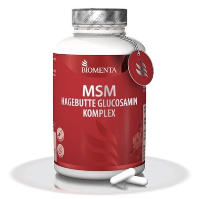 [113,58 /1kg] MSM Hagebutte Glucosamin Glucosagreen Rosa Canina BIOMENTA 180St.