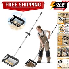 15 Inch Chicken Poop Scooper  Rake 2-in-1, Sand Sifting Shovel with 24.6" to...