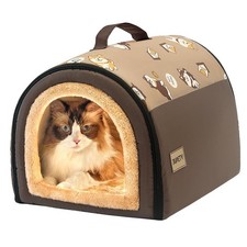 Indoor Dog House, 2 in 1 Portable Foldable House Bed with Cover, Pet Tent  C...