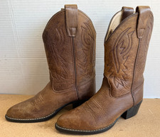 VTG Womens Sz 5 M UNBRANDED Brown Boots Leather Western Cowboy