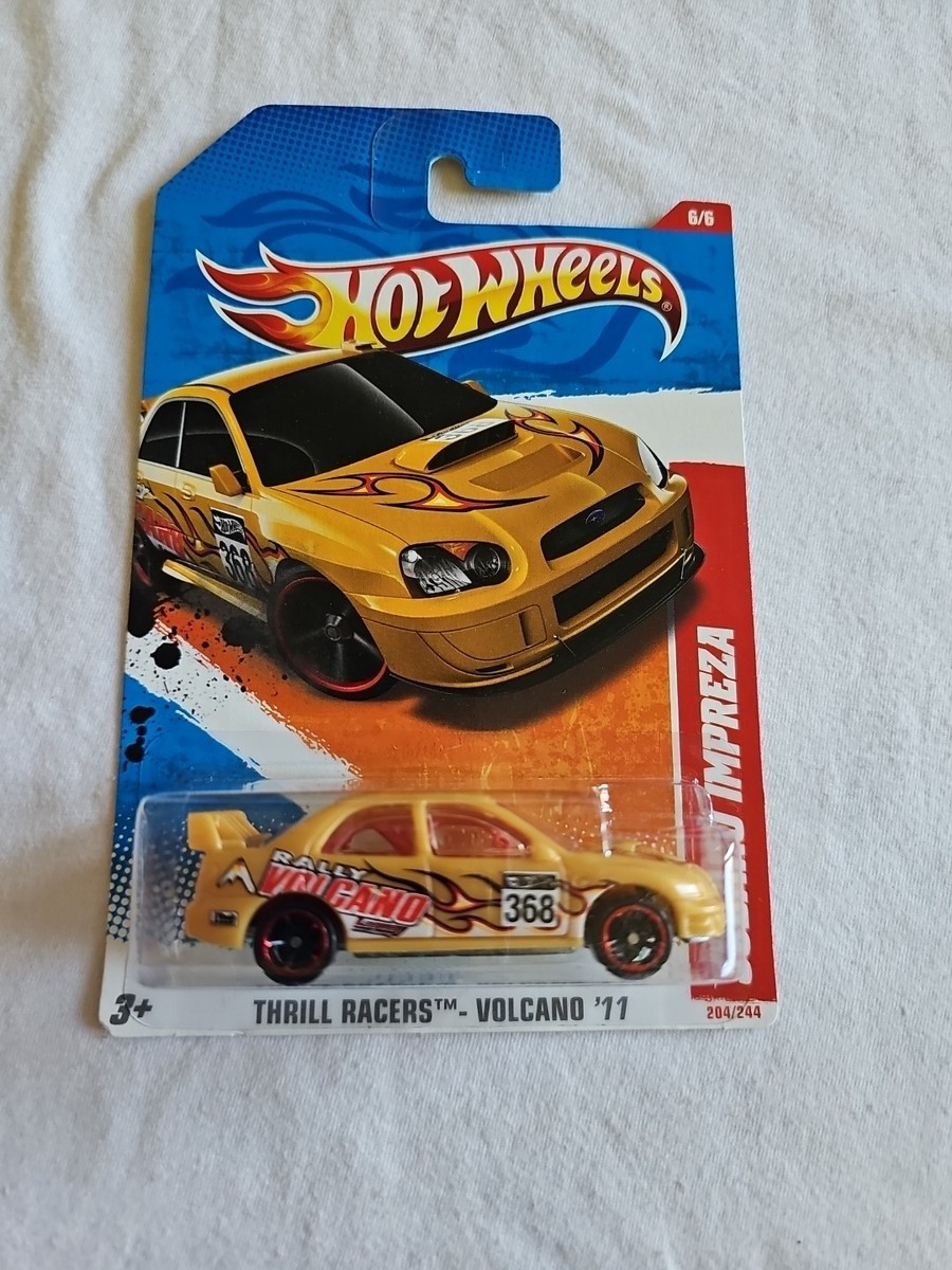 2011 Hot Wheels SUBARU IMPREZA Yellow 204/244 GREAT CARD Thrill