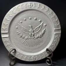 Vintage Pewter Carson Casting Company Colonial Eagle Ashtray Statesmetal  #1228