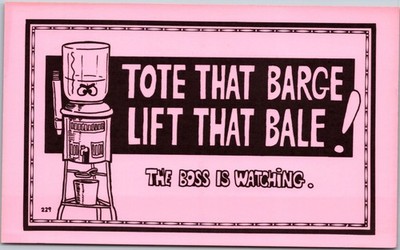 Nice Co Tote That Barge Postcard 1977 Dark Bright Magenta Humor Vintage Funny