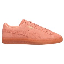 PUMA Suede Classic Mono Gold Lace Up Youth Girls Pink Sneakers Casual Shoes 381